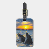 Die Flasche-gerochenen Delphine im Gepäckanhänger (Vorderseite vertikal)