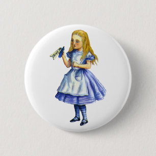 Die Flasche sagte Trink mich aus Alice im Wunderla Button