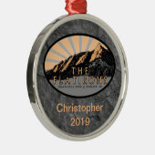 Die Flatironen, Chautauqua Park, Weihnachten in Bo Silbernes Ornament (Rechts)