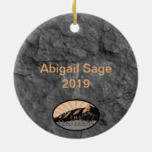 Die Flatironen, der Chautauqua Park, der Boulder C Keramik Ornament (Hinten)