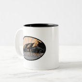 Die Flatironen, der Chautauqua Park, der Boulder C Zweifarbige Tasse (Vorderseite Links)