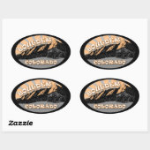 Die Flatironen, der Chautauqua-Park, die Boulder-A Ovaler Aufkleber (Blatt)