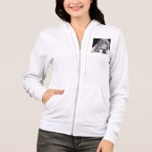 Die Fleece-ZipHoodie vier Mops-Mond-Frauen Hoodie (Vorderseite)
