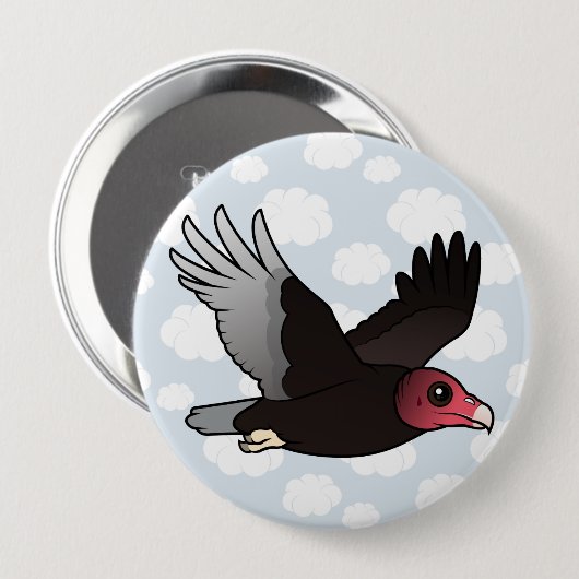 Die Fliegen-Türkei-Geier Button (Vorne & Hinten)