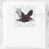 Die Fliegen-Türkei-Geier Quadratischer Aufkleber (Tasche)