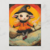 Die fliegende bezaubernde Schafhexe Postkarte (Vorderseite)