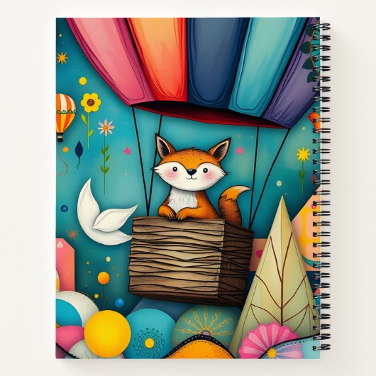 Die fliegende Fantasie eines Fuchs Notizblock (Rückseite)