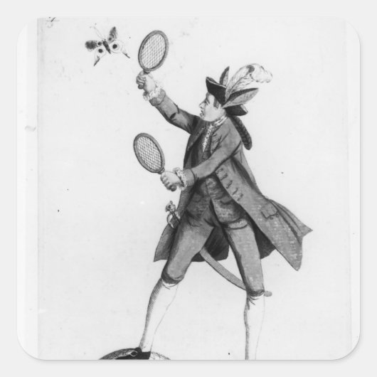 Die fliegende Macaroni Quadratischer Aufkleber (Vorderseite)