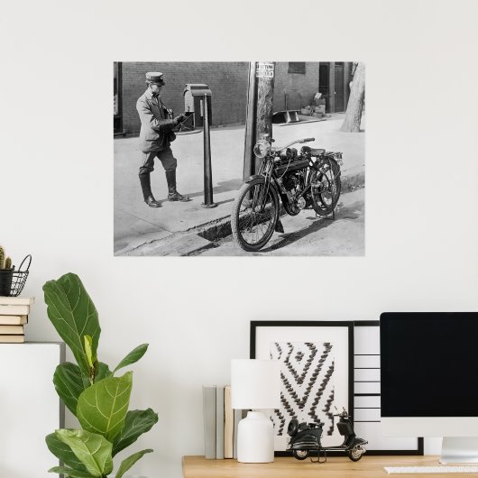 Die fliegende Merkel Anfang der 1900er Jahre Poster (Heimbüro)