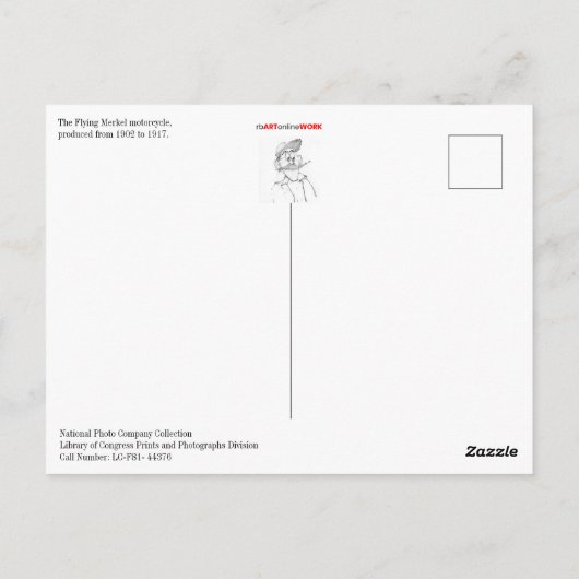 Die fliegende Merkel Postkarte (Rückseite)