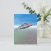 Die fliegende Saucer-Postkarte Postkarte (Stehend Vorderseite)