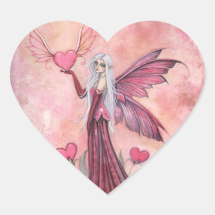 Die Fliegende Valentinsfee-Aufkleber Herz-Aufkleber