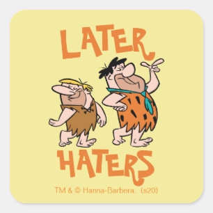 Die Flintstones   Fred & Barney - Späterer Hasshau Quadratischer Aufkleber