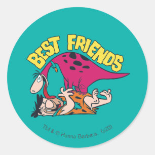Die Flintstones Fred & Dino - beste Freunde Runder Aufkleber