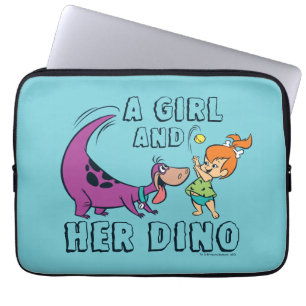 Die Flintstones Pebbles & Dino spielen Ball Laptopschutzhülle