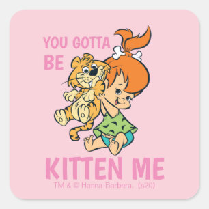 Die Flintstones Pebbles & ihr Tiger Quadratischer Aufkleber
