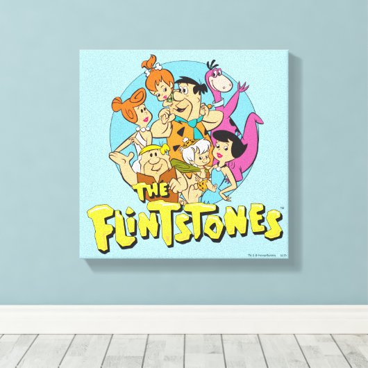 Die Flintstones und Rubbelfamilie Grafik Leinwanddruck (Insitu (Holzboden))