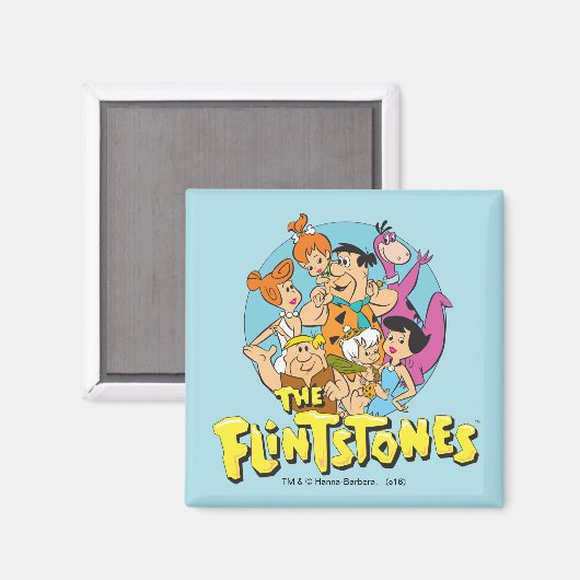 Die Flintstones und Rubbelfamilie Grafik Magnet (Vorderseite/Rückseite)