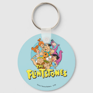 Die Flintstones und Rubbelfamilie Grafik Schlüsselanhänger