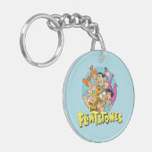 Die Flintstones und Rubbelfamilie Grafik Schlüsselanhänger (Vorderseite links)
