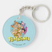 Die Flintstones und Rubbelfamilie Grafik Schlüsselanhänger (Rückseite)