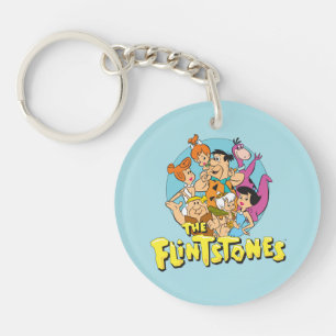 Die Flintstones und Rubbelfamilie Grafik Schlüsselanhänger