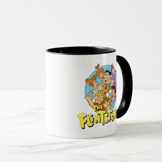 Die Flintstones und Rubbelfamilie Grafik Tasse (VorderseiteRechts)