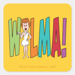 Die Flintstones WILMA! Quadratischer Aufkleber