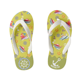 Die Flip Flops des Nautic Sea Lemon Green Kid Kinderbadesandalen