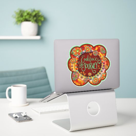 Die florale Inspirivity-Aufkleber für die Reise ei Aufkleber (Laptop auf Schreibtisch)