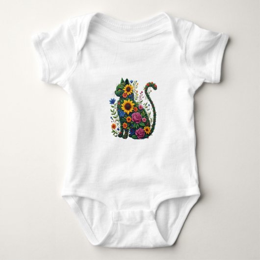 Die Florale Katze Baby Strampler (Vorderseite)