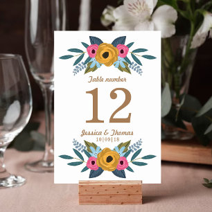 Die Florale Kranz Weiße Hochzeitskollektion Tischnummer