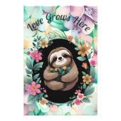 Die florale Sloth-Liebe wächst hier Fotodruck (Vorne)