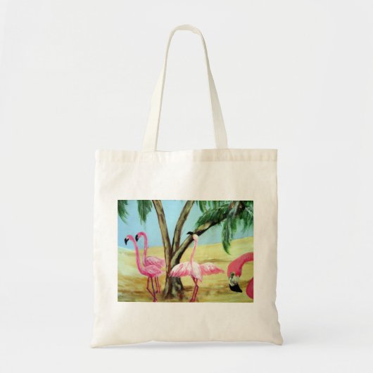 "Die Florida-Flamingo-" Leinwand-Tasche Tragetasche (Vorne)