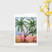 "Die Florida-Flamingos" vertikales Notecard Karte (Gelbe Blume)