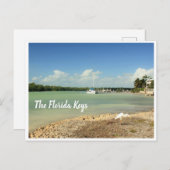 Die Florida Keys Foto Szene mit Schiff und Vogel Postkarte (Vorne/Hinten)