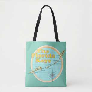 Die Florida Keys Islands Karte auf Aquamarin Tasche