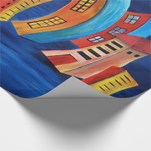 Die florierende Stadt Geschenkpapier (Ecke)