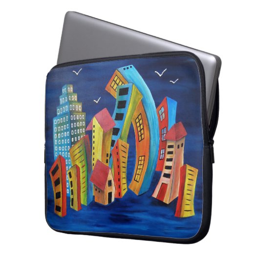 Die florierende Stadt Laptopschutzhülle (Vorderseite Links)