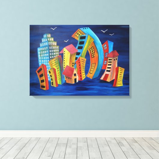 Die florierende Stadt Leinwanddruck (Insitu (Holzboden))