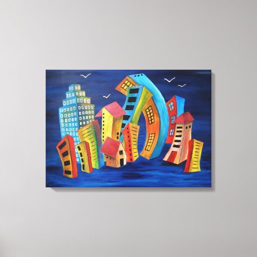 Die florierende Stadt Leinwanddruck (Vorderseite)