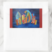 Die florierende Stadt Rechteckiger Aufkleber (Tasche)