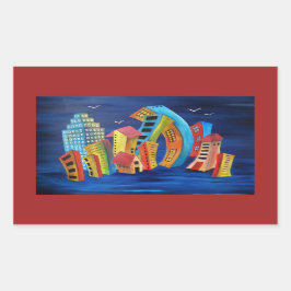 Die florierende Stadt Rechteckiger Aufkleber