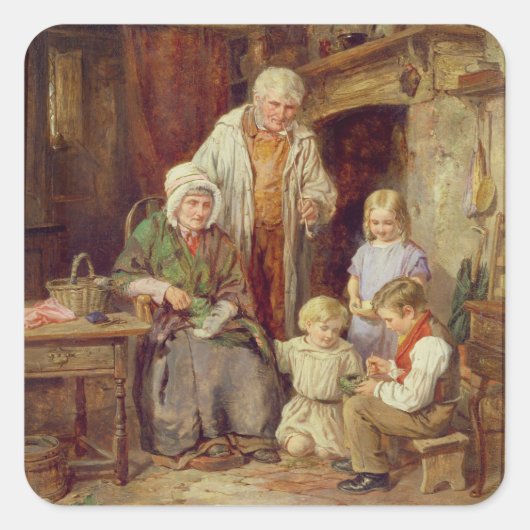 Die Flöten Quadratischer Aufkleber (Vorderseite)