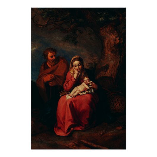 Die Flucht nach Ägypten von Abraham Bloemaert Poster (Vorderseite)