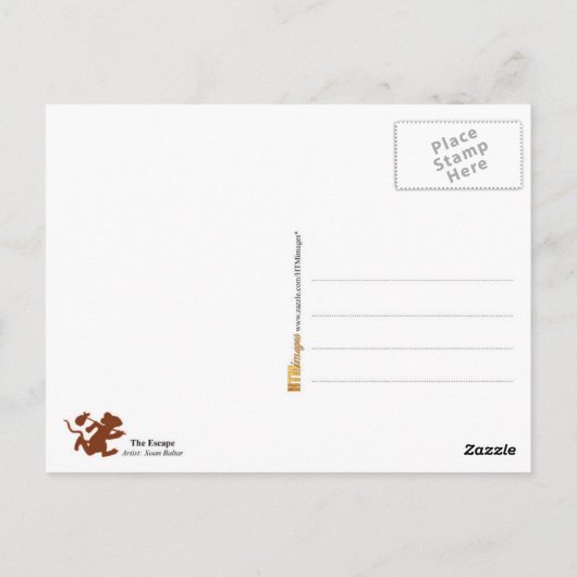 Die Flucht Postkarte (Rückseite)