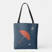 Die Flucht vor dem Regenschirm - Minimal Rainy Moo Tasche (Rückseite)
