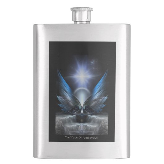 Die Flügel der klassischen Anthropolis-Flasche Flachmann (Vorderseite)