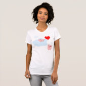 Die Flügel der Liebe (Cartoon Schweine) T - Shirt (Vorne ganz)
