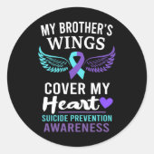 Die Flügel meines Bruders decken das Bewusstsein f Runder Aufkleber (Vorderseite)